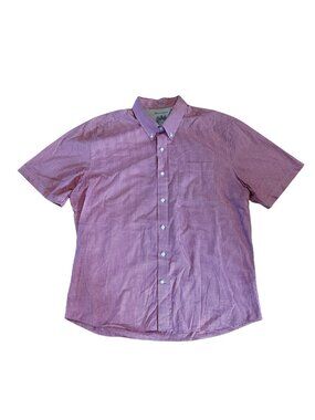 Cutter & Buck Shirt Mens XXL Red Gingham Short Sleeve Button Down Cotton